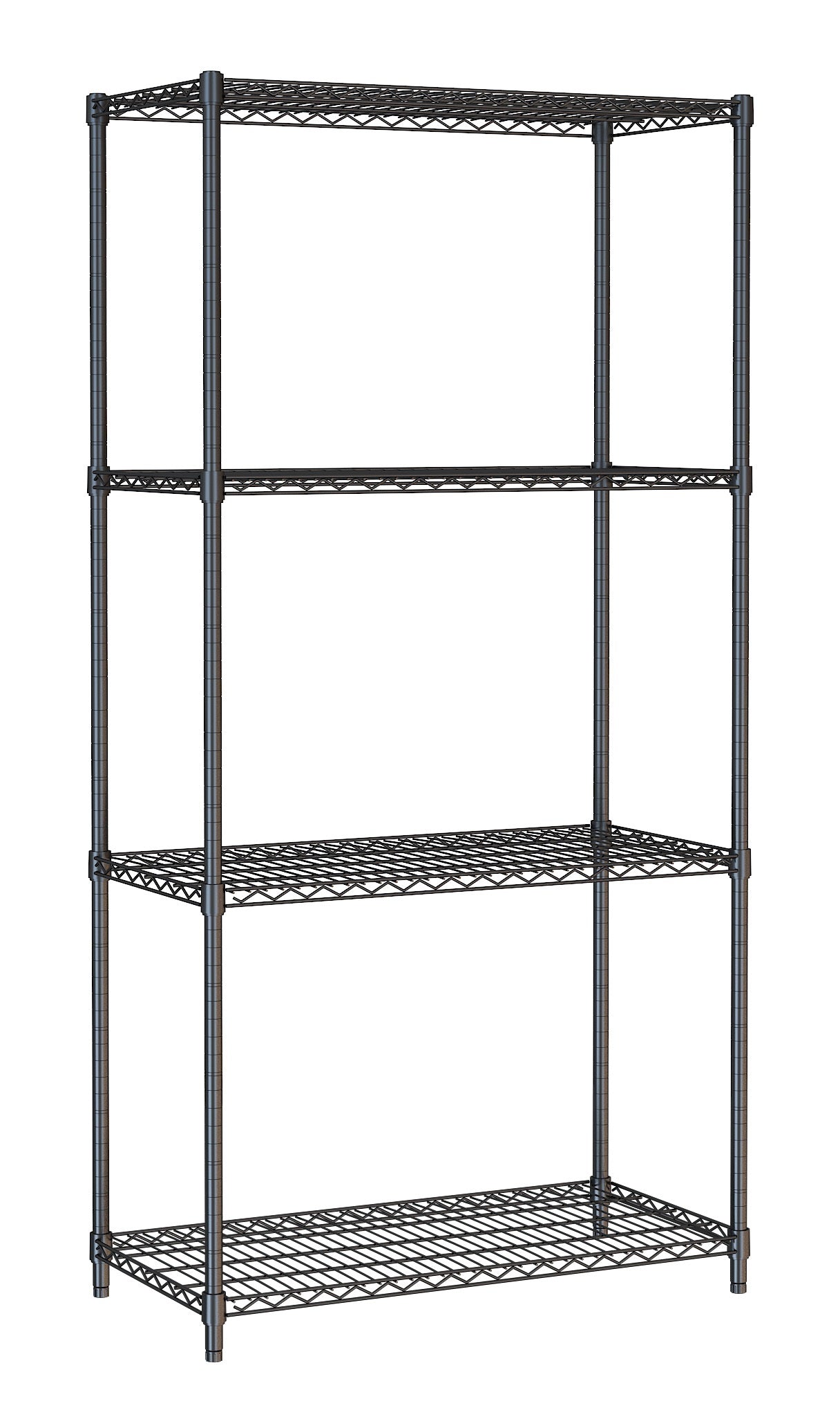 Stylish Black Combisteel 4-Tier Shelf Unit - Flat Pack Convenience - Model 7530.0025