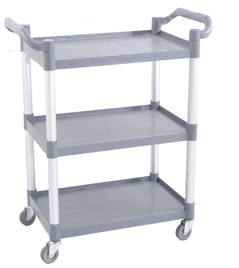 Combisteel Serving Trolley Flat Packed 3 Shelves Open