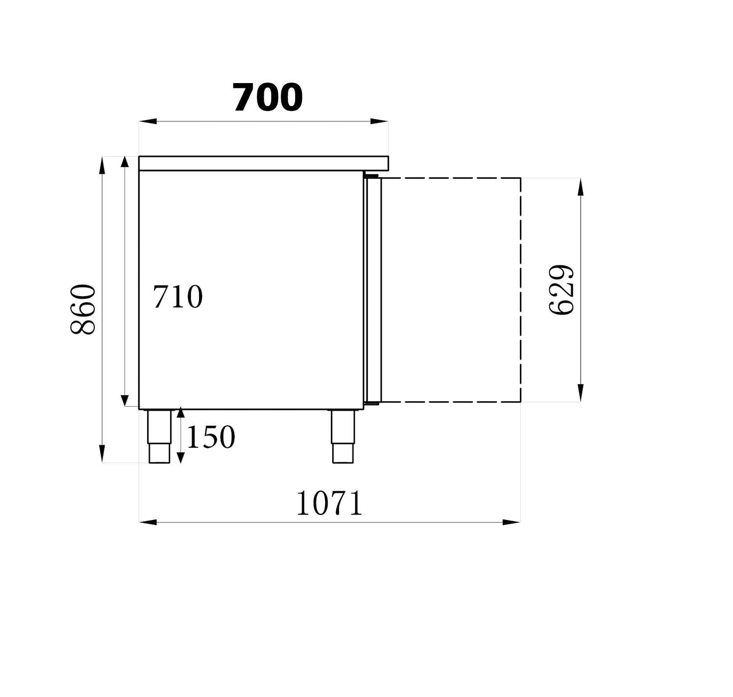 Stay Cool with the Combisteel 700 Refrigerated Counter - 2 Door Design