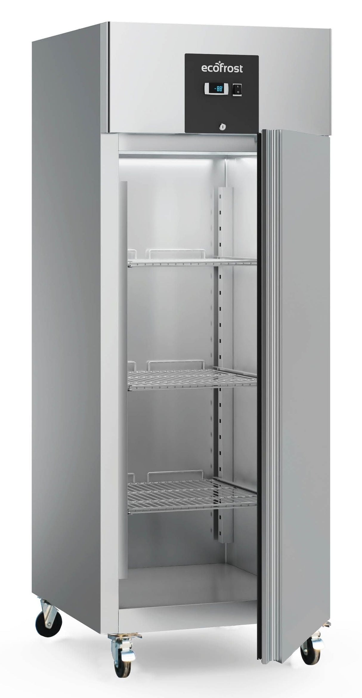 Ecofrost Stainless Steel Upright Refrigerator - 600 Liters of Freshness with Single Door Design