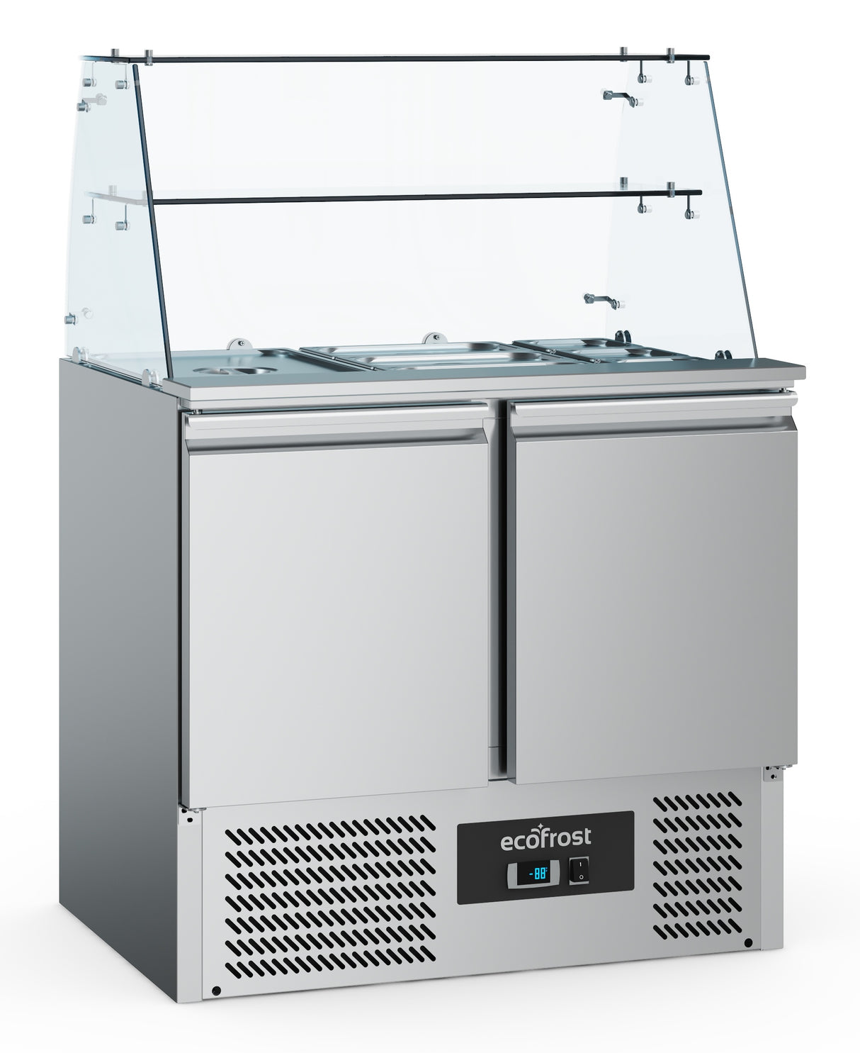 Combisteel Refrigerated Saladette With Glass Cover 2 Doors