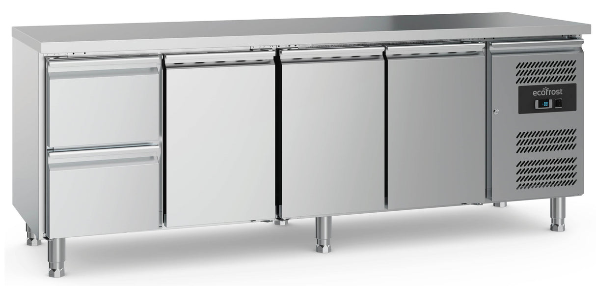 Combisteel 700 Refrigerated Counter 3 Doors And 2 Drawers With Adjustable Feet