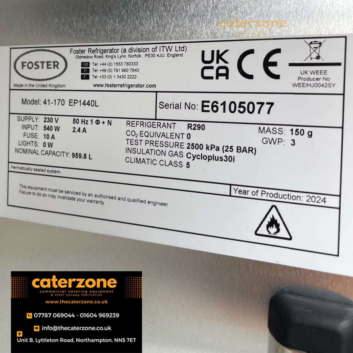 Foster EP1440L 41-170 1350 Litre Upright Freezer Cabinet-B GRADE