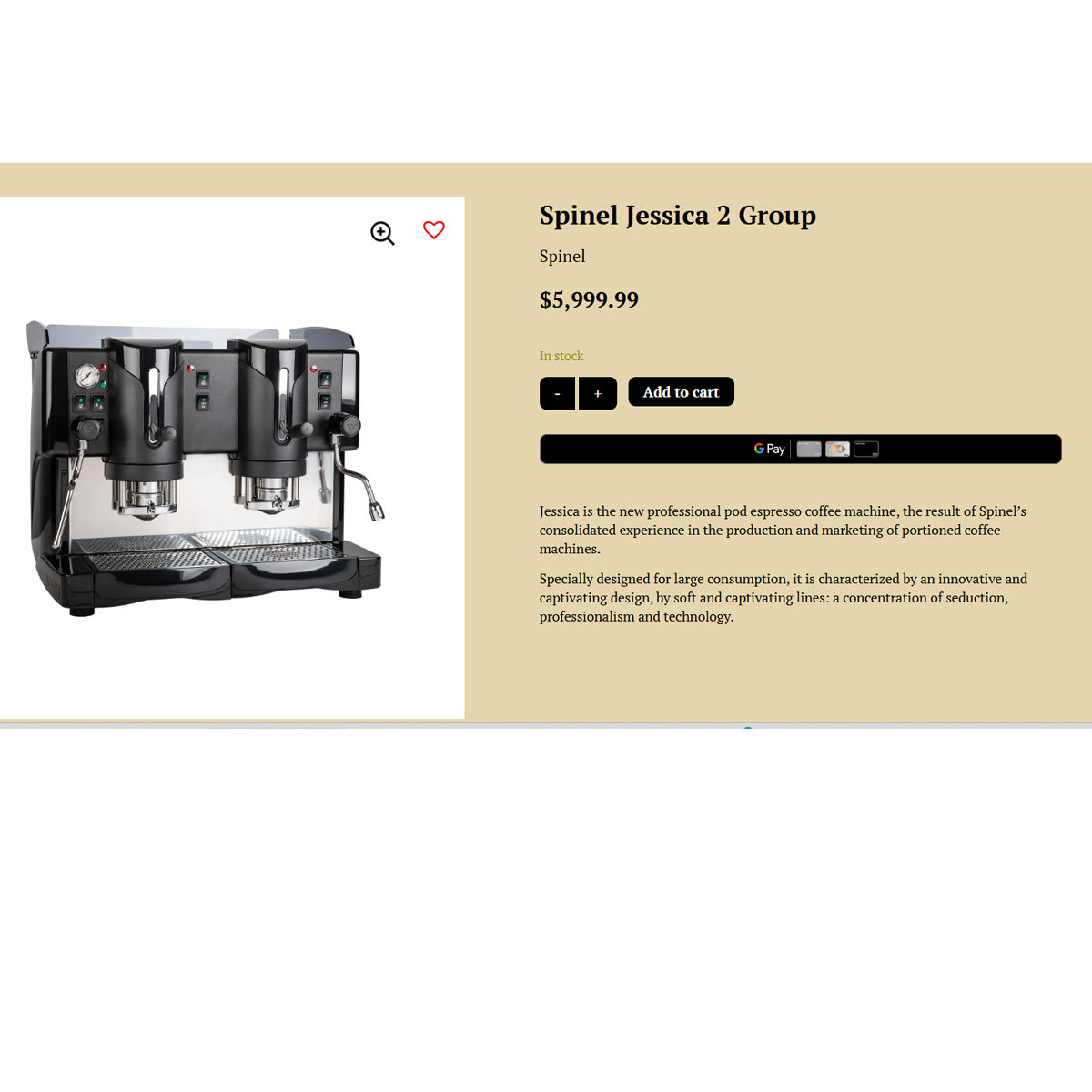 Spinel Jessica 2 Group Commercial Espresso Coffee Machine-Refurbished