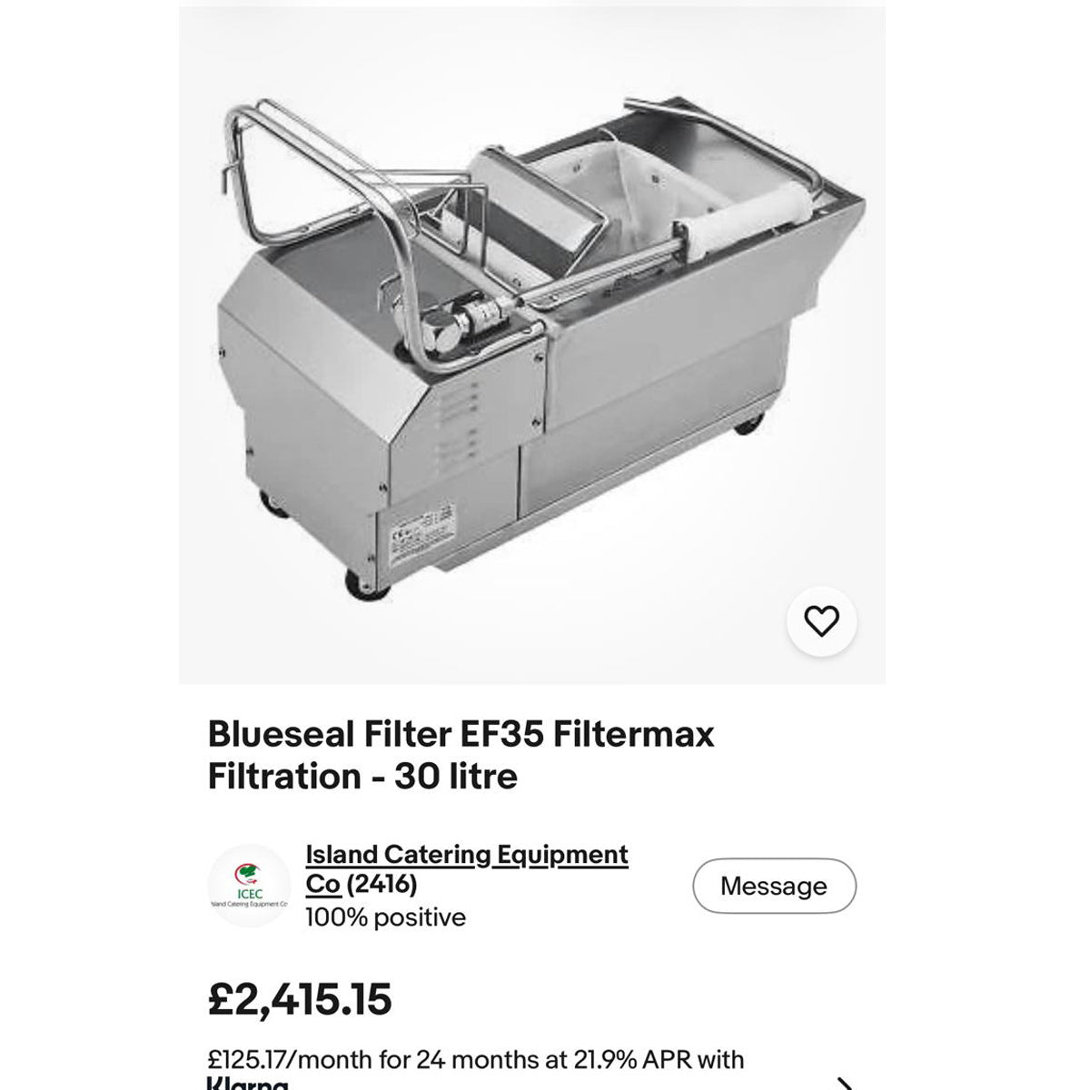 Blueseal Filter EF35 Filtermax Filtration 30 litre-Refurbished