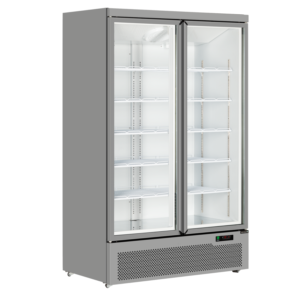 White Aluminium, Glass Door Freezer