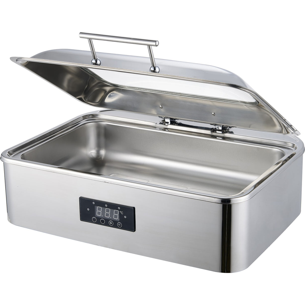 Chafing Dish Electric Heating Glass Lid Stainless Steel 9 Litres | Acfd9 L01