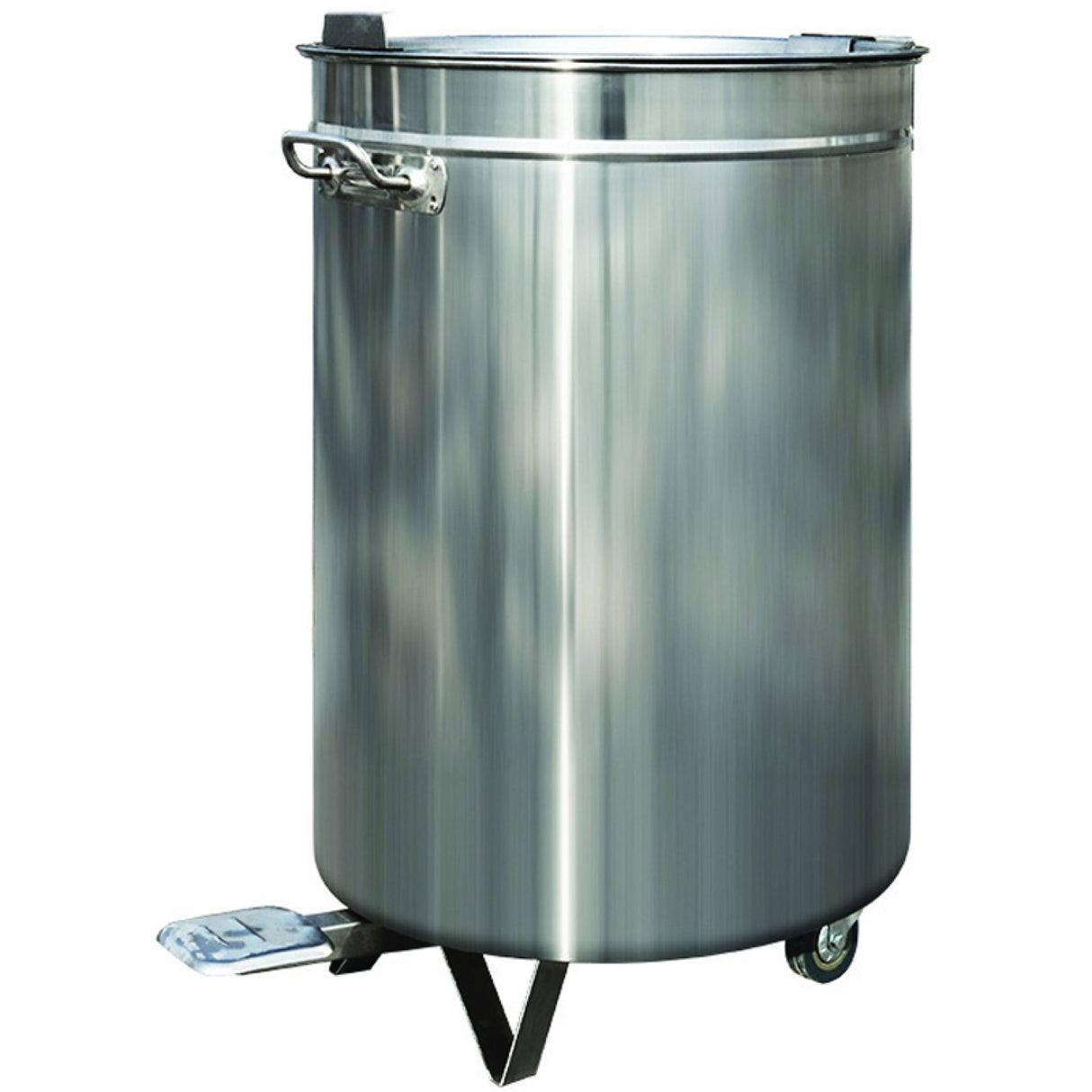 Professional Waste Bin Stainless Steel Wheels Pedal 120 Litres | Ad6904