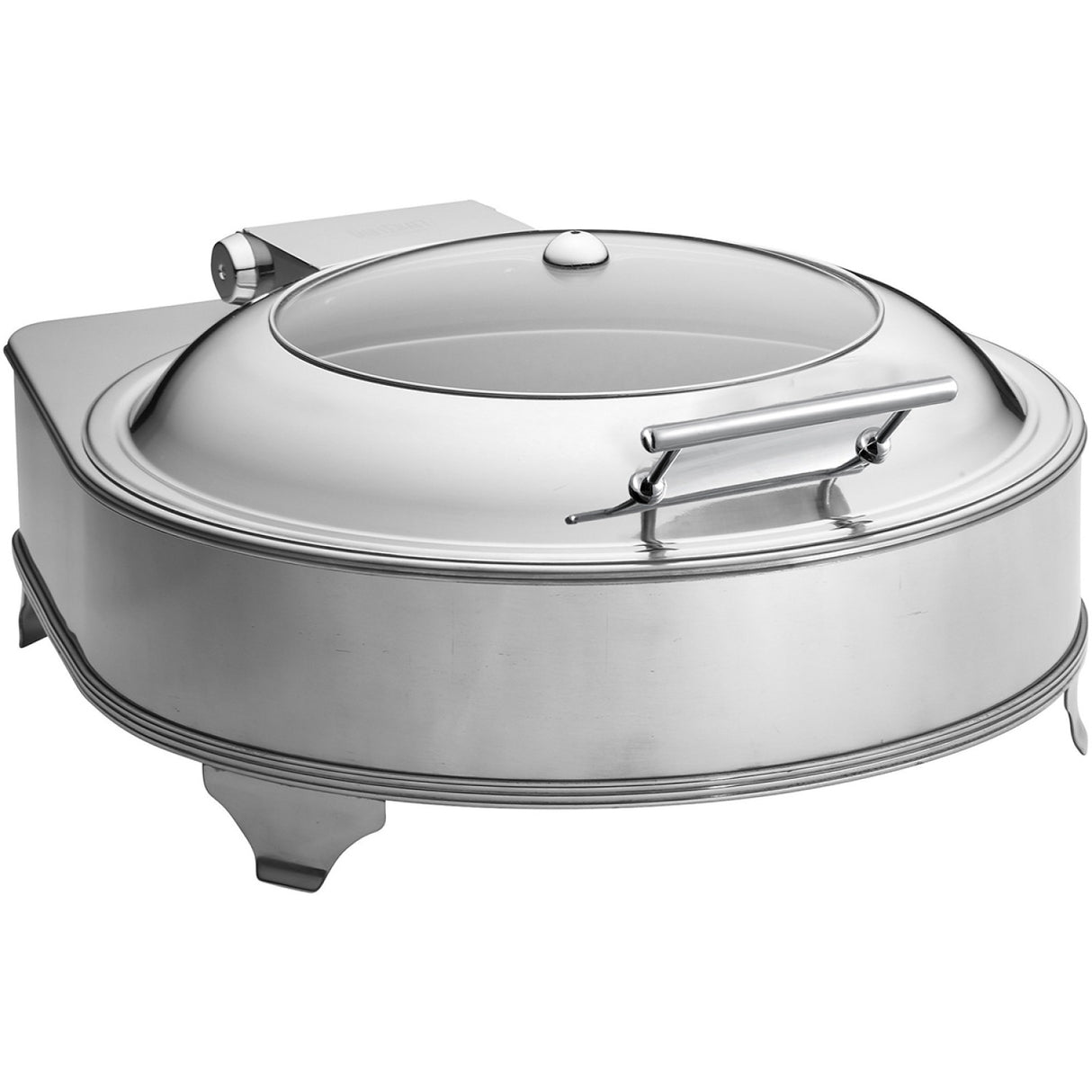 Chafing Dish Electric Heating Round Glass Lid Stainless Steel 6 Litres | Ad6002