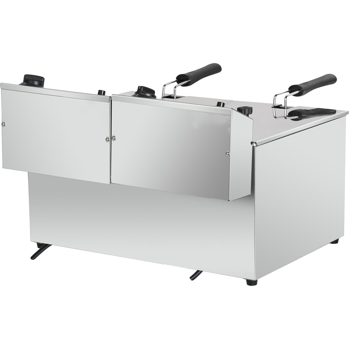 Commercial Electric Deep Fryer Countertop Double Tank 2x8 Litres 530x450x360mm | Afr004