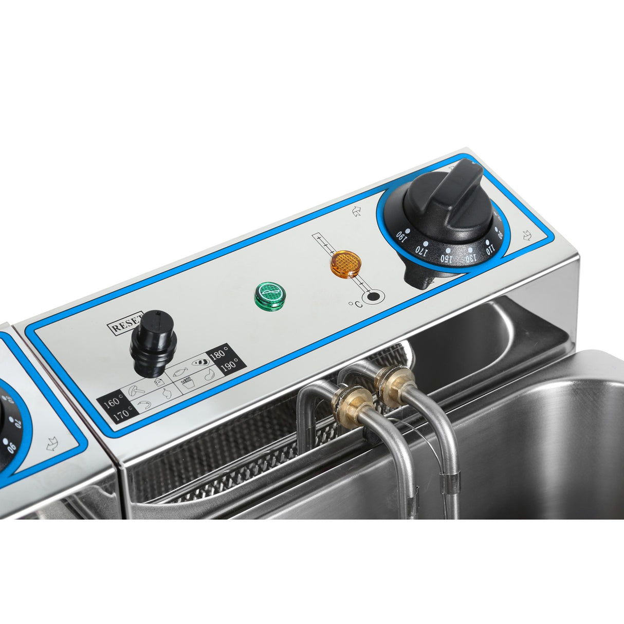 Commercial Electric Deep Fryer Countertop Double Tank 2x8 Litres 530x450x360mm | Afr004