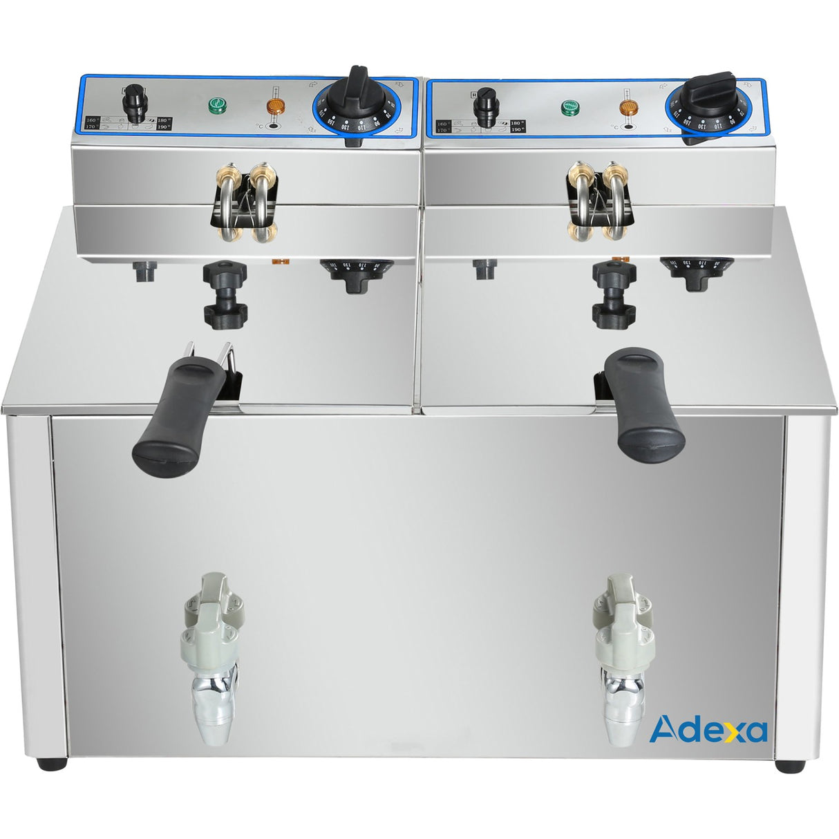 Commercial Electric Deep Fryer Countertop Double Tank 2x10 Litres 530x490x360mm | Afr008