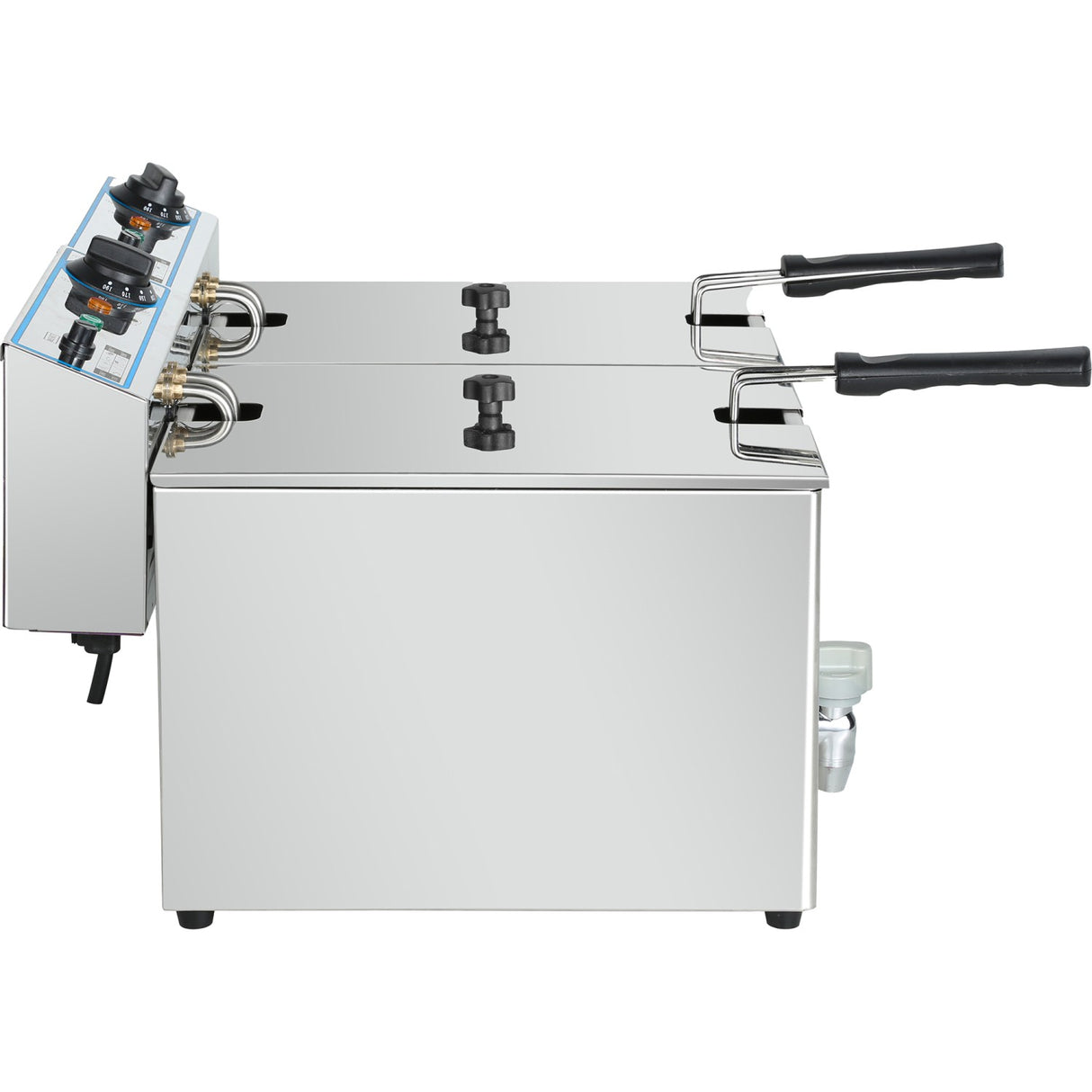 Commercial Electric Deep Fryer Countertop Double Tank 2x10 Litres 530x490x360mm | Afr008