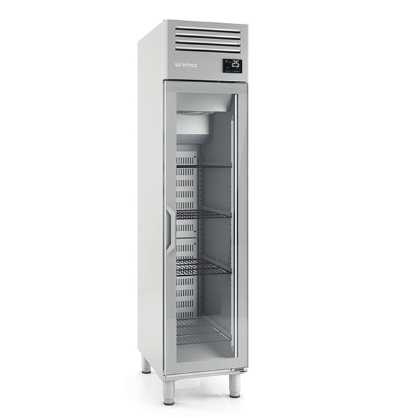 Upright Single Hinged Glass Door Gastronorm Refrigerator