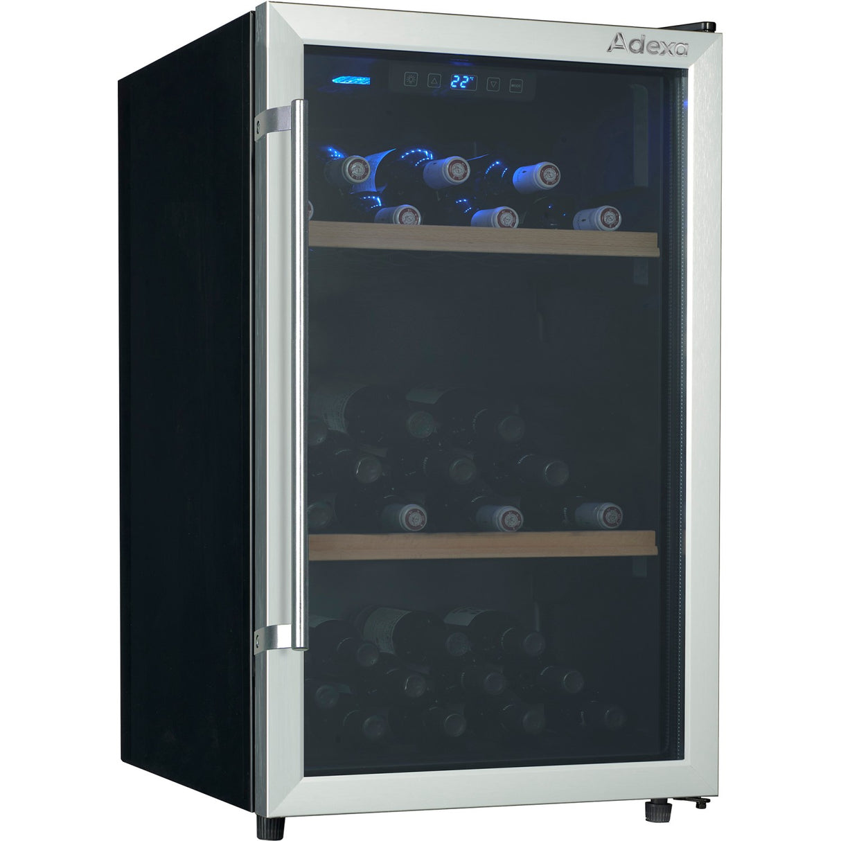 Professional Glass Front Wine Cooler 130 L Black/Silver| Axw130