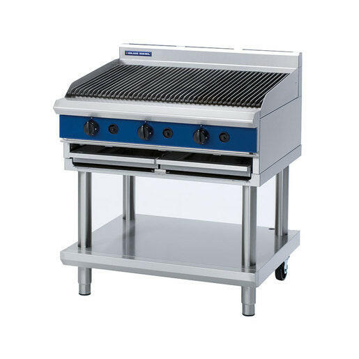 Blue Seal Evolution G596-LS Gas Ribbed Chargrill On Leg Stand