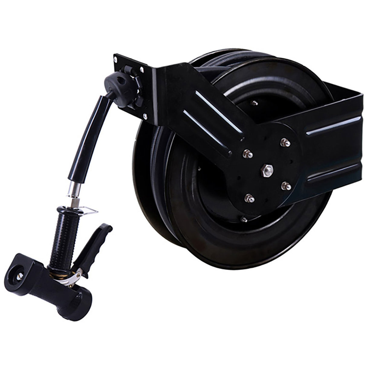 20 M Epoxy Coated Steel Hose Reel Swing Bracket Automatic Rewind Black | B71100120 M