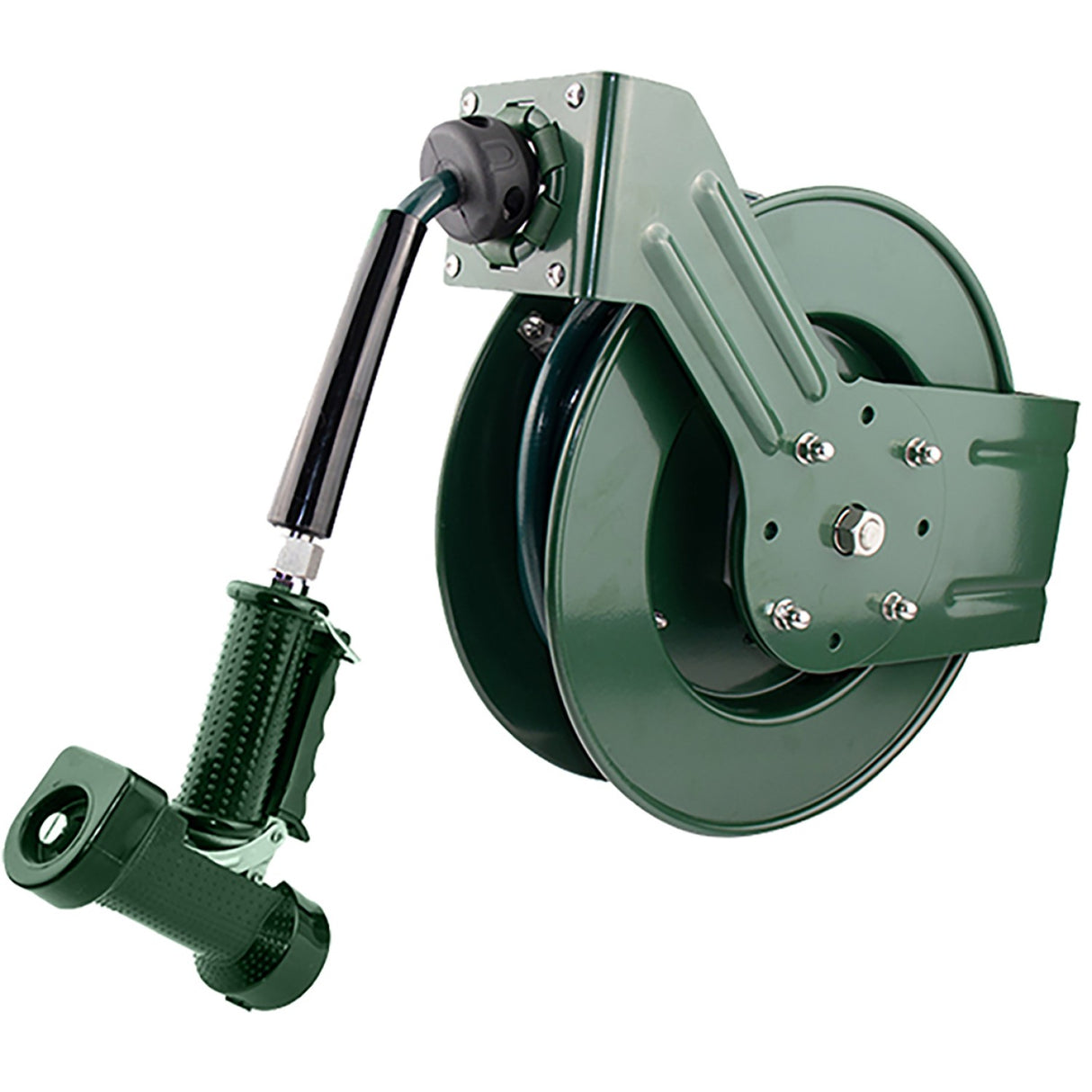 10 M Epoxy Coated Stainless Steel Hose Reel Swing Bracket Automatic Rewind Green | B71130110 M