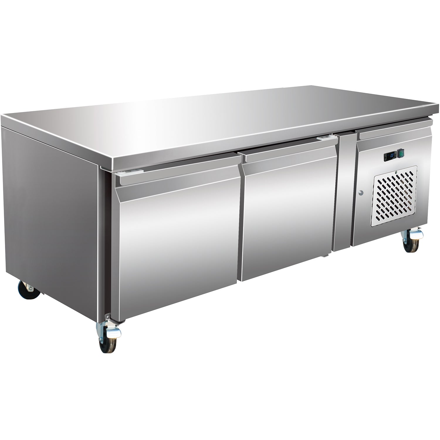 Professional Low Refrigerated Counter / Chef Base 2 Doors 1360x700x650mm | Thp2100 Tn650 H