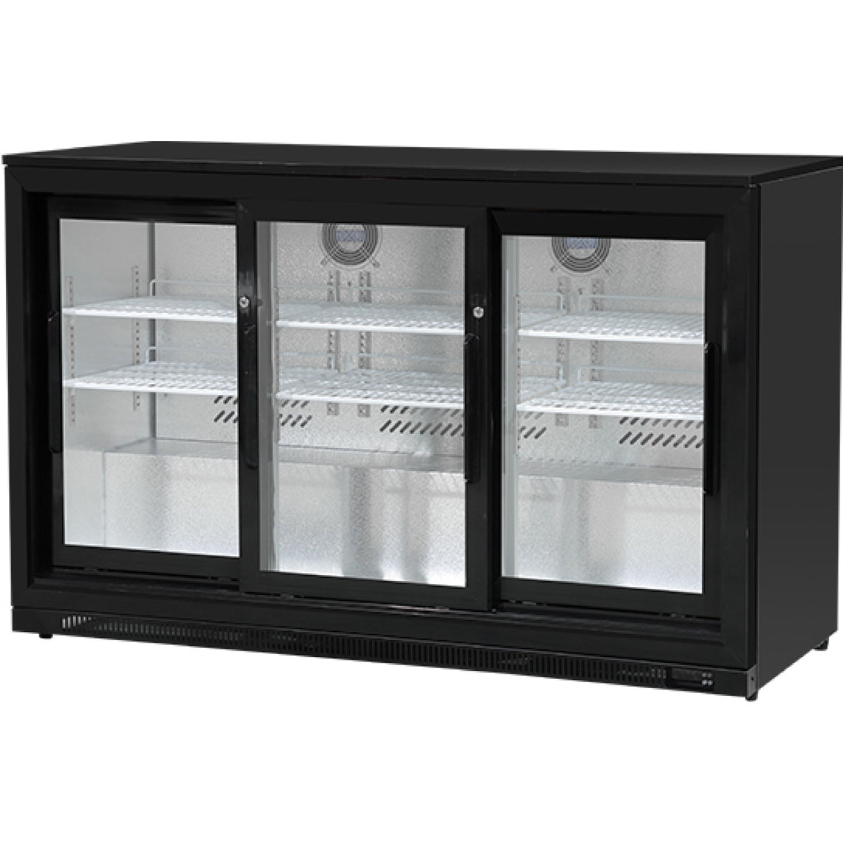 Back Bar Cooler 3 Sliding Doors 300 Litres Black | Bbc3 S
