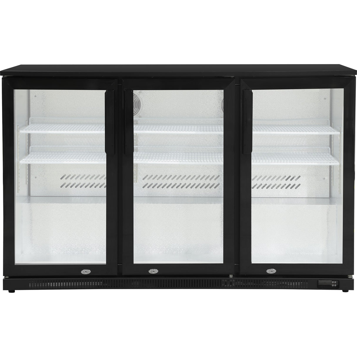 Back Bar Cooler 3 Hinged Doors 300 Litres Black | Bbc3