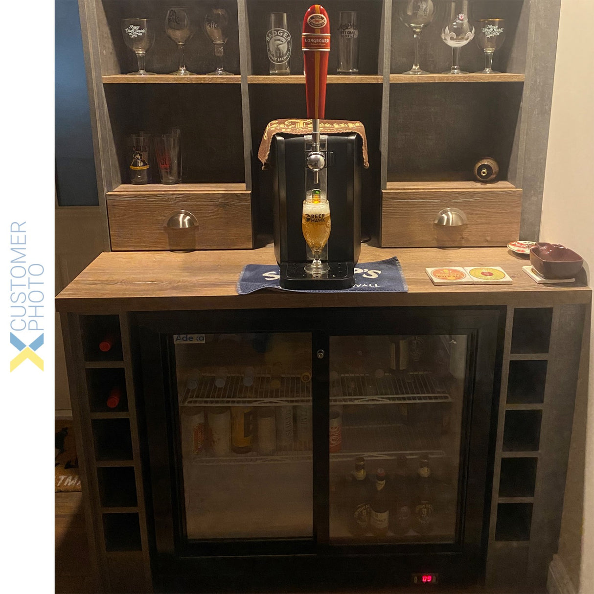 Back Bar Cooler 2 Sliding Doors 220 Litres Black | Bc02 Ps