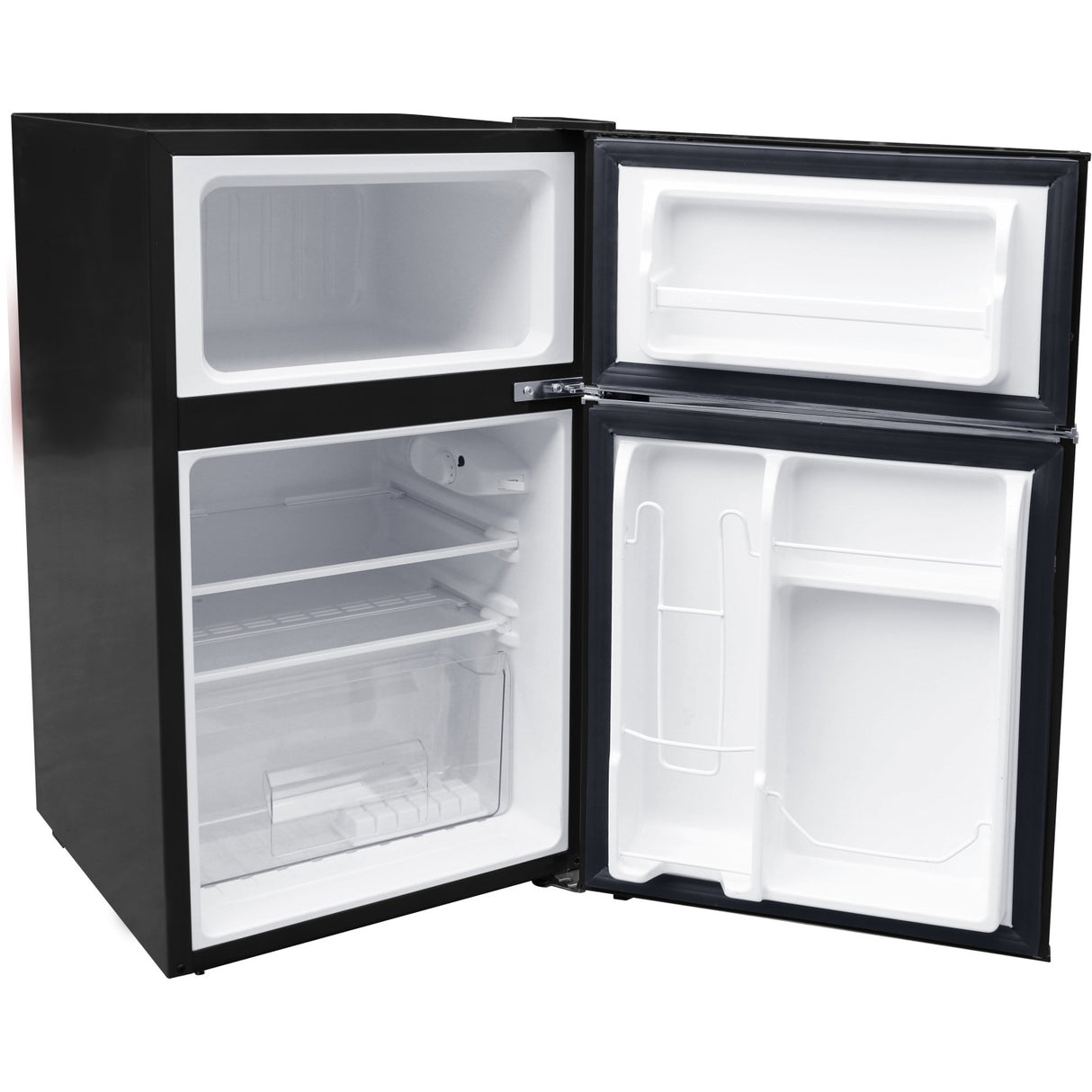 Double Door Retro Refrigerator With Freezer 90 Litre Black | Bcd90