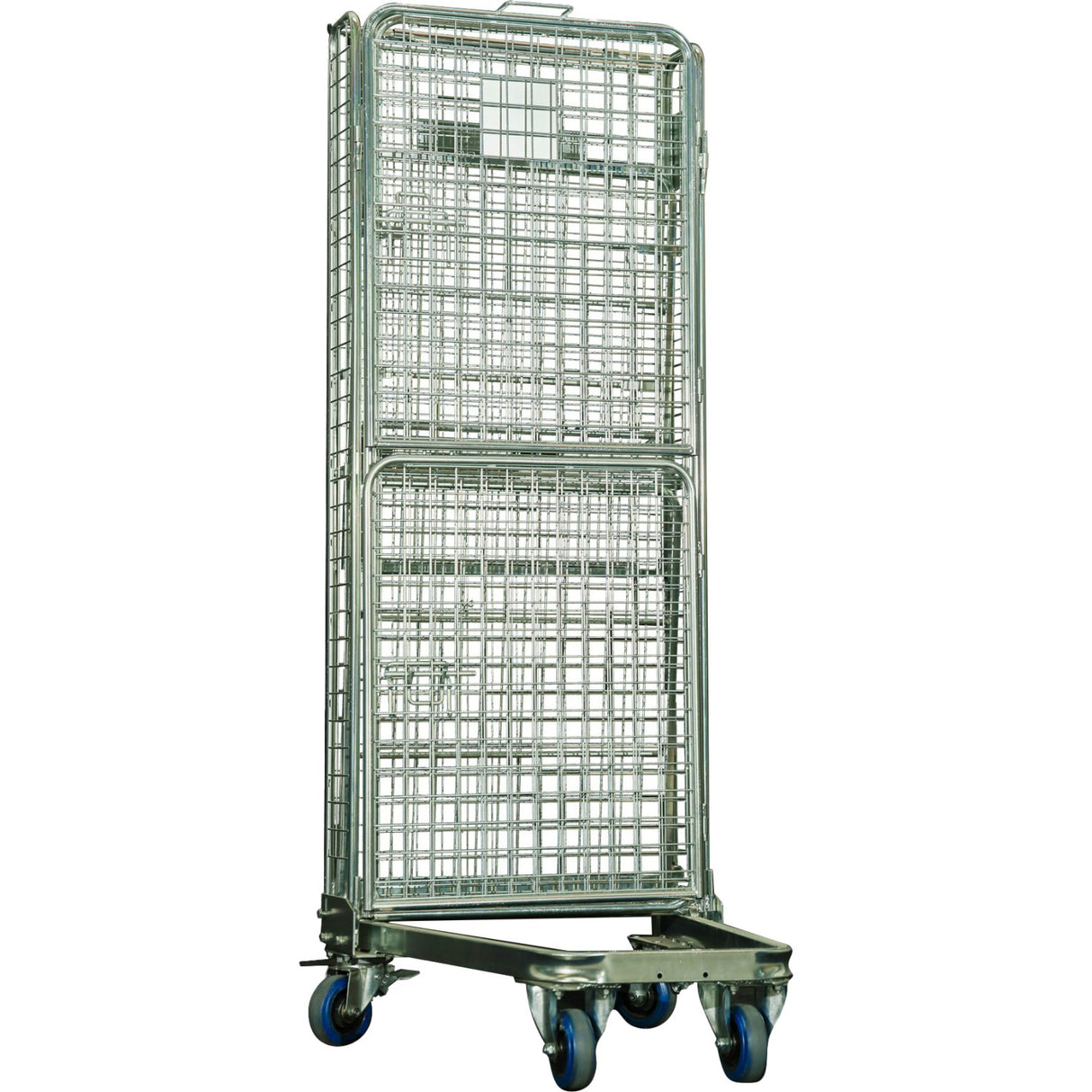 Commercial 4 Sided Roll Cage Trolley Foldable Zinc Plated Steel 500kg Capacity 725x850x1900mm | Bhk07