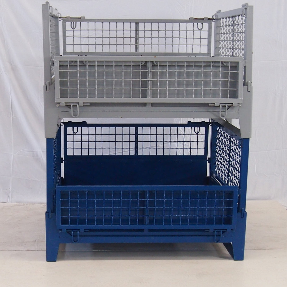 Commercial Heavy Duty Folding Pallet Cage Stillage Collapsible &Amp; Stackable Powsered Coated Steel 1200x1000x750mm | Bhk75