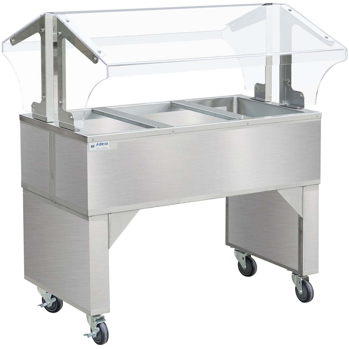 Salad Bar And Neutral Buffet Display With Sneeze Guard Stainless Steel 3 X Gn 1/1 Capacity | Bict32042 Ob