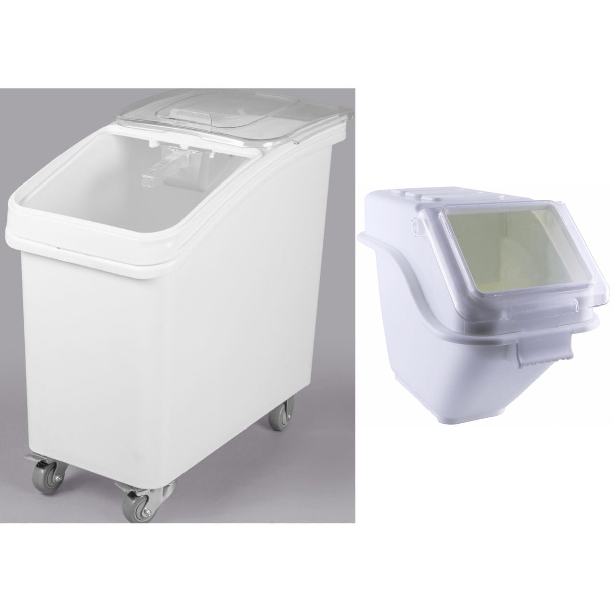 Ingredient Bin Combo 1x100 Litres Mobile &Amp; 1x24 Litres Regular Transparent Lid | Bcomb3