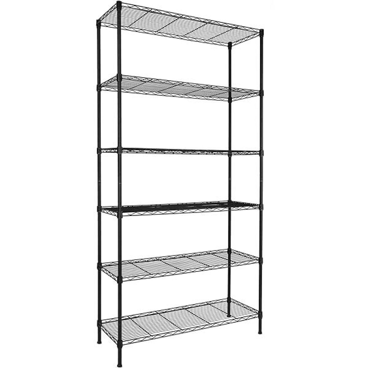 Commercial Shelving Unit 6 Tier 1500kg Width 1800mm Depth 450mm Black Wire | Amj468