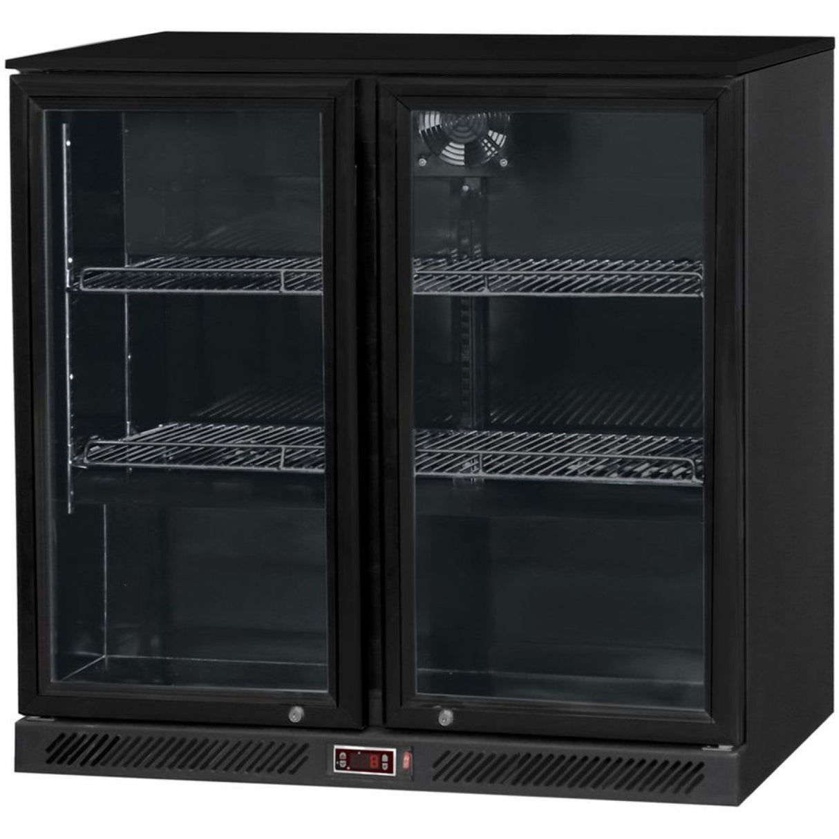 Back Bar Cooler 2 Hinged Doors 220 Litres Black | Blbc02 Pp