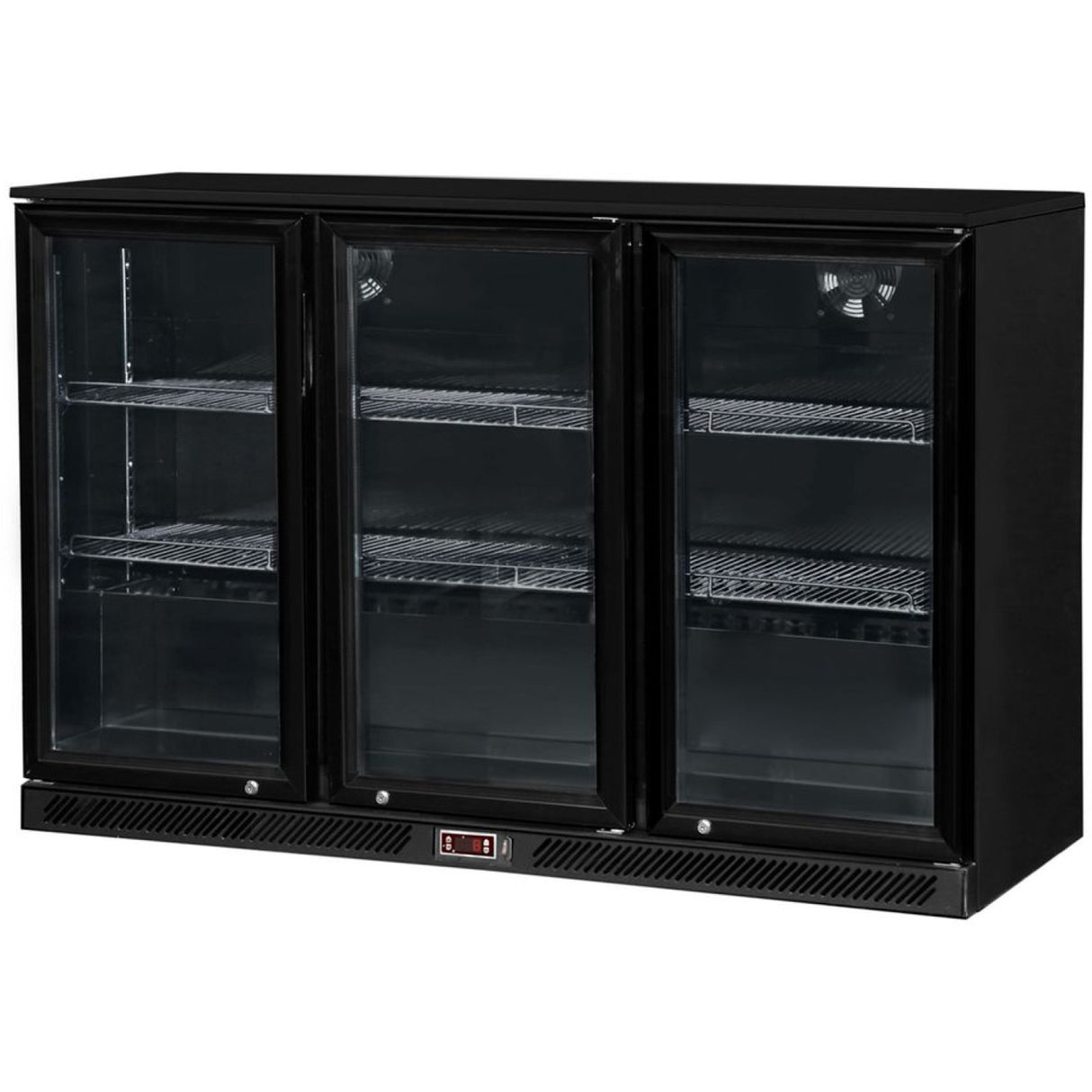 Back Bar Cooler 3 Sliding Doors 300 Litres Black | Blbc03 Ps