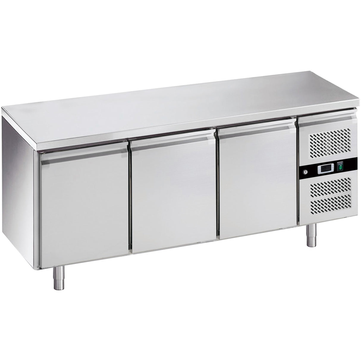 Commercial Stainless Steel Under Counter Refrigerator 417 L 3 Doors 1795x700x850mm | Blueinox34