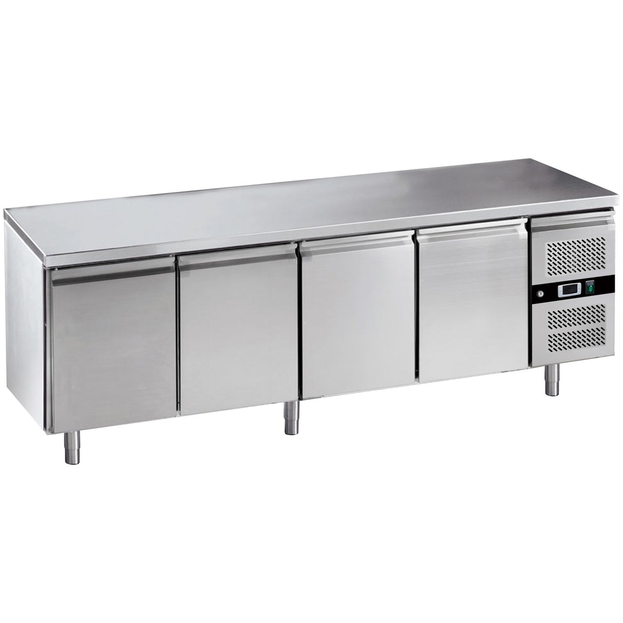 Commercial Stainless Steel Under Counter Refrigerator 553 L 4 Doors 2230x700x850mm | Blueinox36