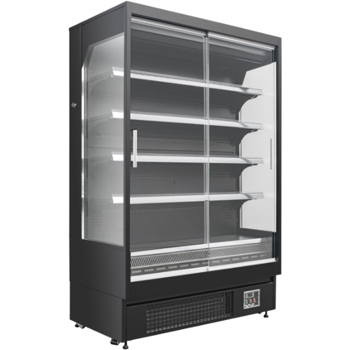 Wall Cabinet Multi Deck Refrigerator With Full Glass Door Black 1320x700x2000mm | Bluel206