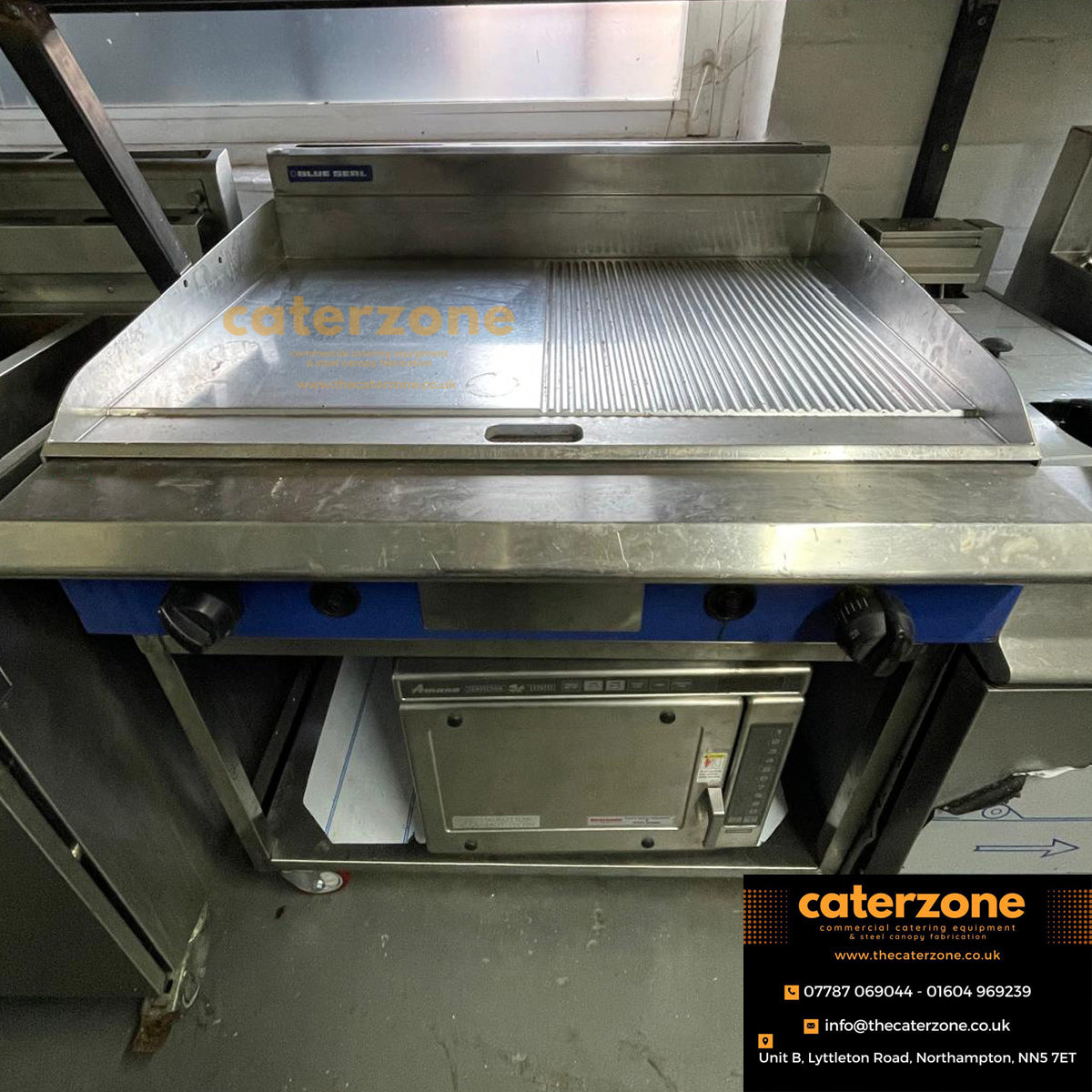 Blue Seal Griddle Half Ribbed,Smooth GAS Flat Griddle 90 cm-Refurbished
