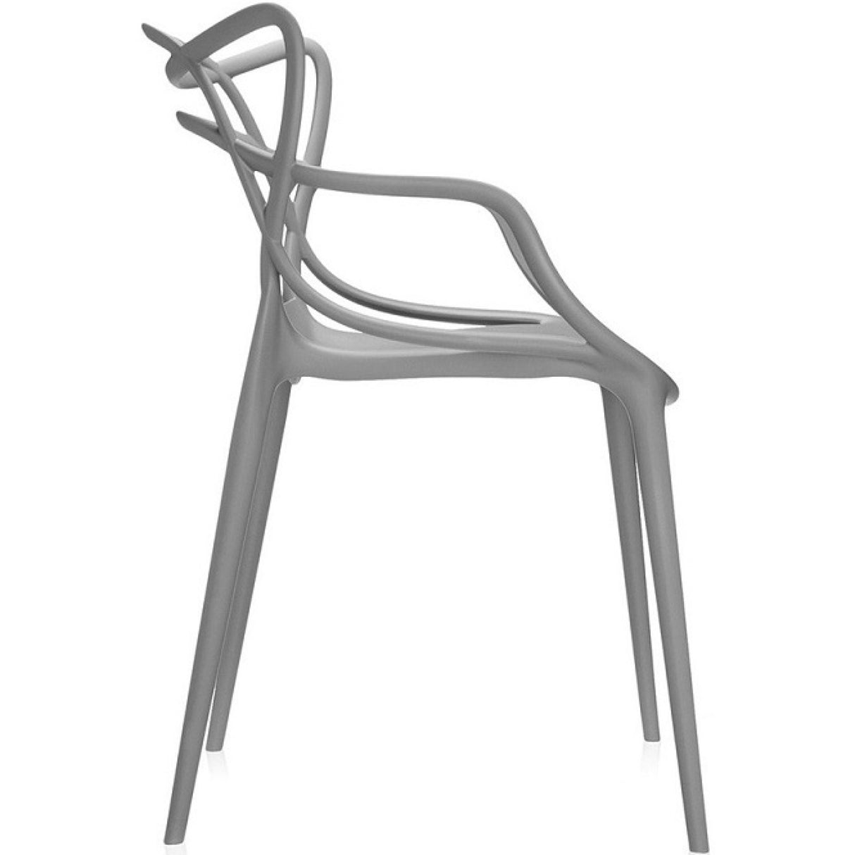 Bistro Dining Arm Chair Plastic Grey Indoors &Amp; Outdoors | Ww023 Grey