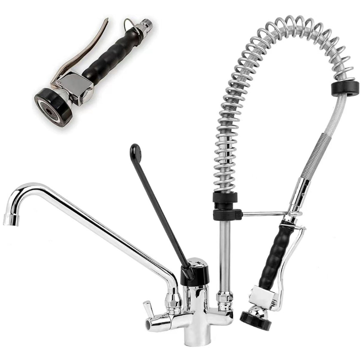 Commercial Deck Mounted Mini Pre Rinse Spray Unit With Add On Faucet Chrome | Bxf216