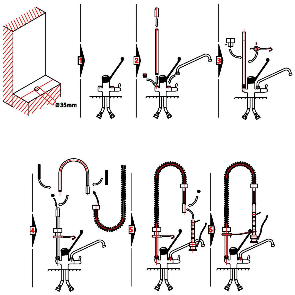 Commercial Deck Mounted Mini Pre Rinse Spray Unit With Add On Faucet Chrome | Bxf216