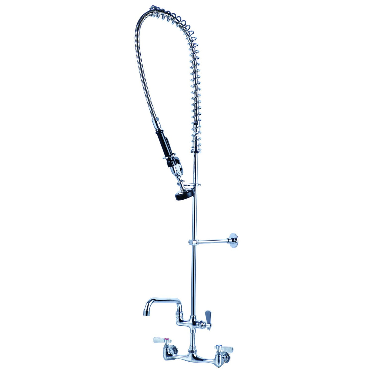 8&Quot; Center Wall Mounted Pre Rinse Unit With Add On Faucet &Amp; 18&Quot; Riser &Amp; 44&Quot; Hose &Amp; 12&Quot; Swing Spout | Bxf248