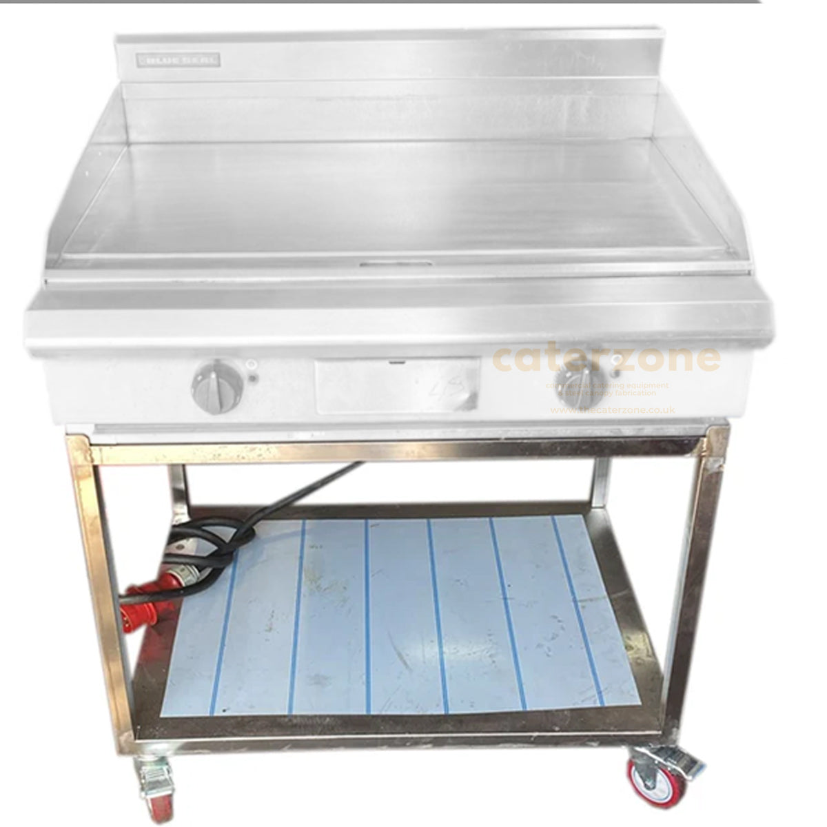 Stainless Steel Stand Table for Blue Seal Flat Griddle – UK Made, Mobile