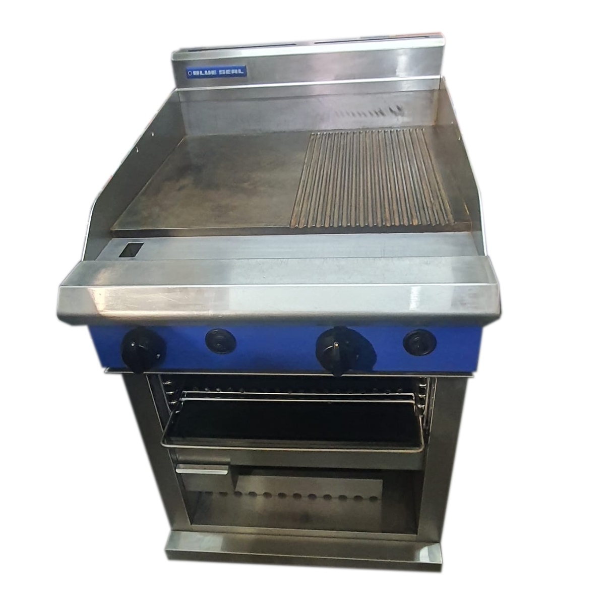 Refurbished Blue Seal G55T Gas Griddle Toaster – 600mm, Half Ribbed, Half Smooth
