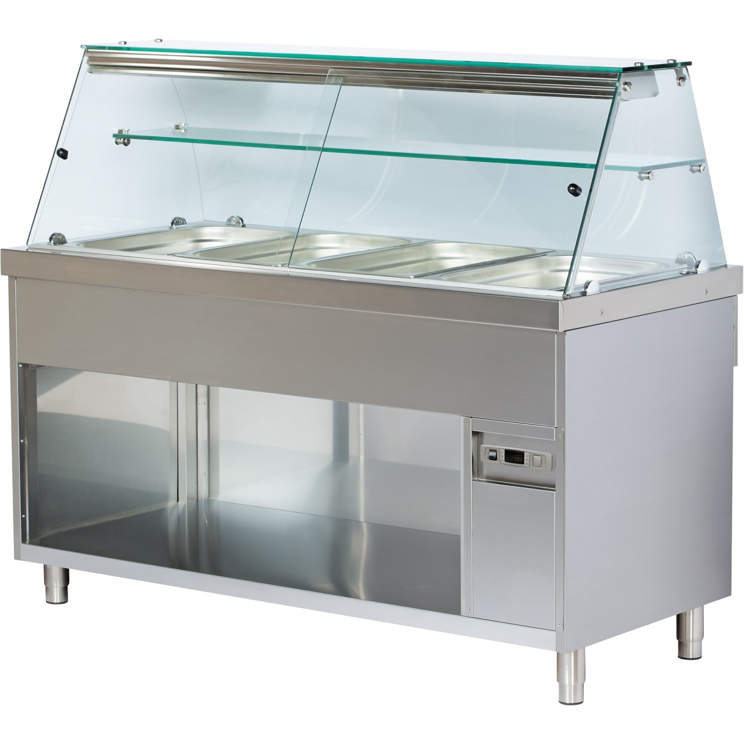 Professional Bain Marie Showcase With Open Cupboard 4x Gn1/1 |  Cbe714
