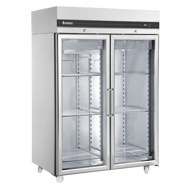 Upright Double Hinged Glass Door Heavy Duty Freezer