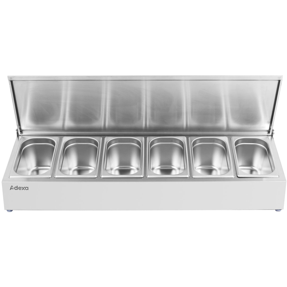 Commercial Condiment Holder With Lid Including 6x Gn1/4 150mm Containers Stainless Steel | Che06 Adfl