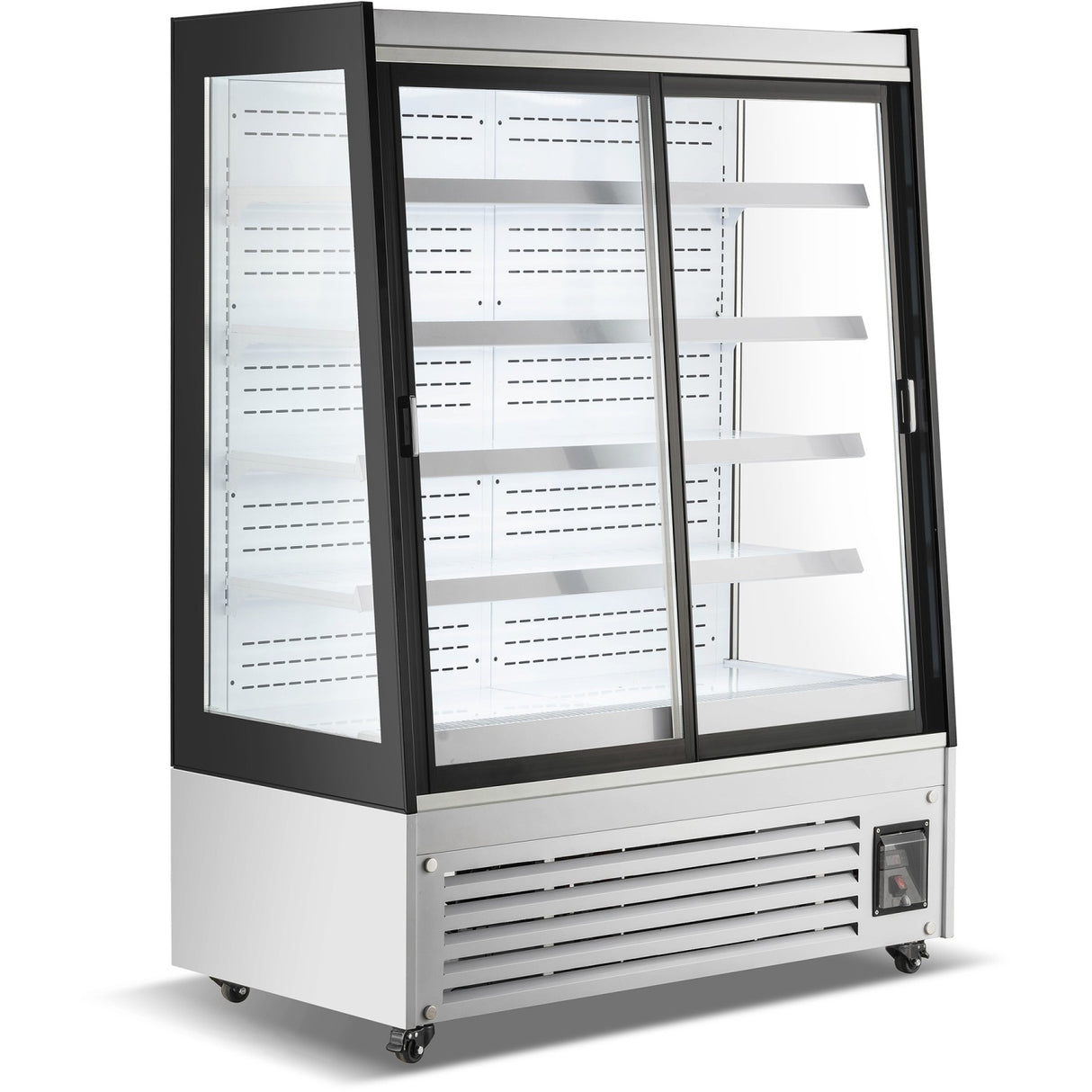 Commercial Upright Display Fridge 700 L Glass Door 4 Adjustable Shelves 1310x710x1795mm Stainless Steel | Cl700 Ss