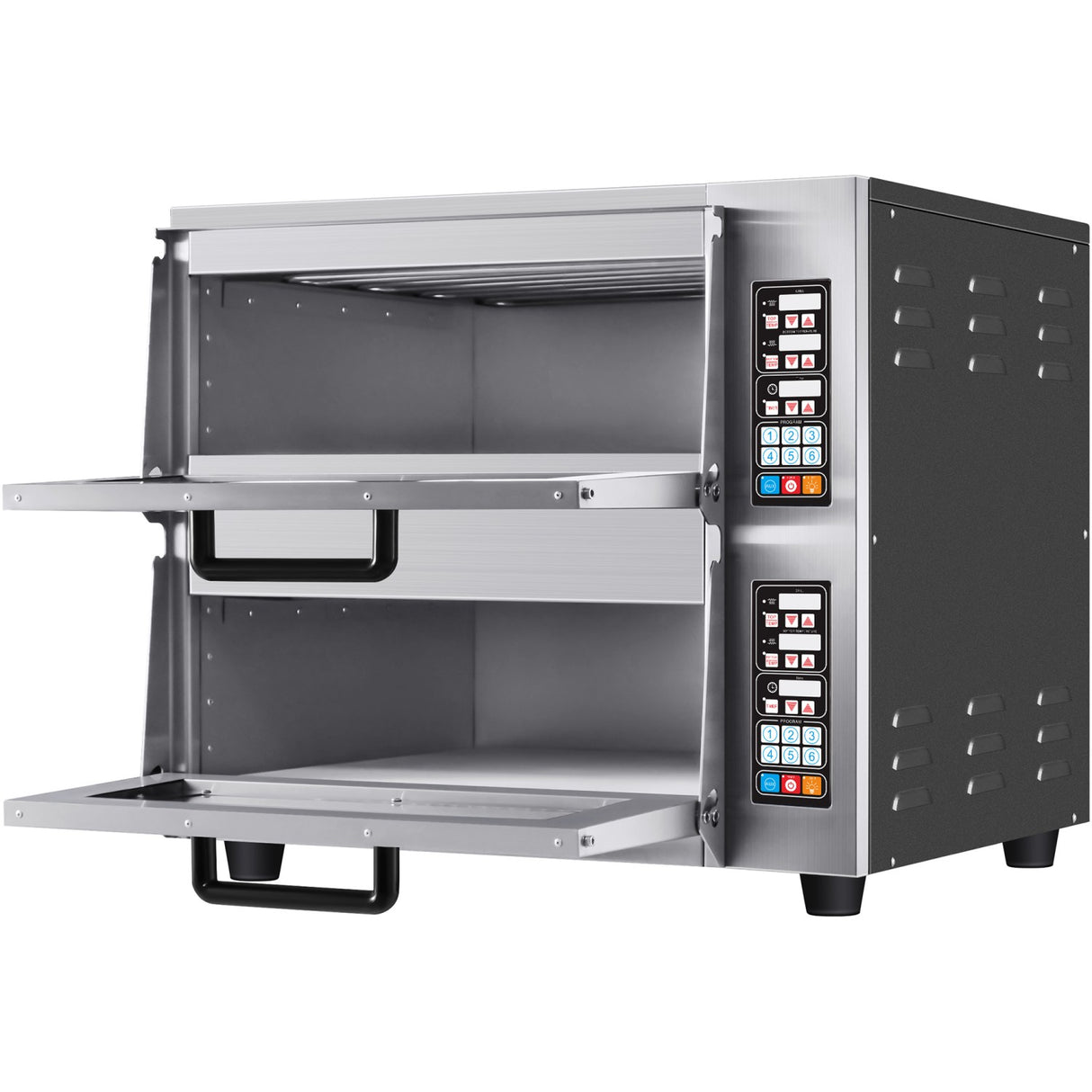 Commercial Double Pizza Oven Electric 2 Chamber 520x500mm Digital Controls 5k W | Kngcp04
