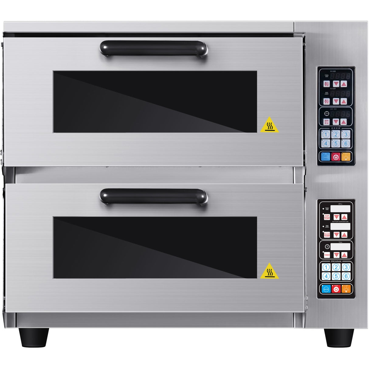 Commercial Double Pizza Oven Electric 2 Chamber 520x500mm Digital Controls 5k W | Kngcp04